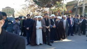 حضور کارکنان دانشگاه علمی-کاربردی خراسان شمالی در مراسم تشییع پیکر مطهر شهیدان فیروز حمیدیزاده و ستوانیکم پاسدار محمدابراهیم توفیقیان، نخستین شهدای مدافع حرم استان خراسان شمالی